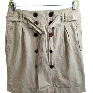 (SK 13) Orsay Tan Wrap Buttons Pocket Knee length Skirt Size 12/eur 42